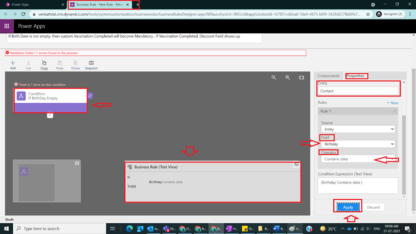 Business Rules with Actions Set Business Required/Visibility in Model Driven Power Apps